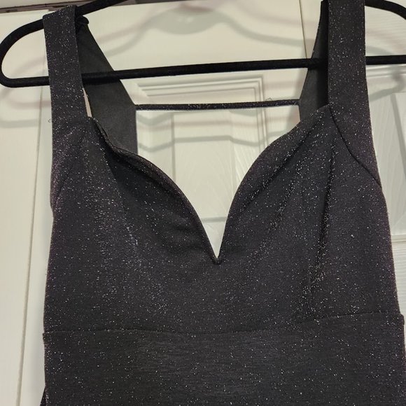 Sexy Evening Doll Black Shimmer Dress - Picture 2 of 11